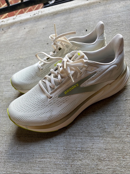 Brooks Other - Brooks Revel 8 White Running Sneakers with Neon Yellow Accents